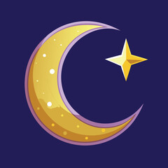 moon and stars on blue background