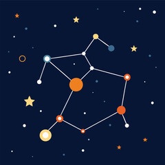 Detailed Constellation Map for Astronomical Designs
