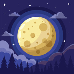 Full moon over the moon