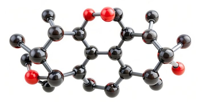 Molecular model of a carbene monomer, a reactive organic compound, displaying hexagonal carbon atoms bonded to hydrogen