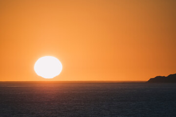 Seascape of southern Spain at sunset. Sunset. Dusk