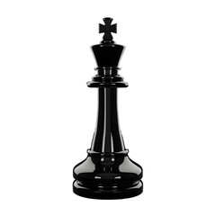 3D Render of a Chess King Piece in Front View