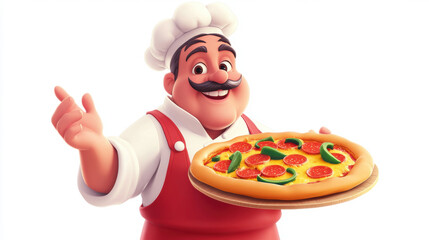 Pizza Chef Cartoon.