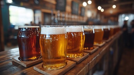 Craft beer enthusiasts on a brewery tour