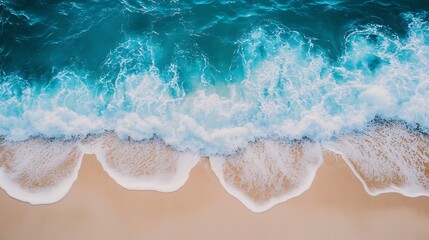 Waves Crashing on Sandy Beach