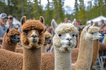 Obraz premium Alpaca day in a festival.