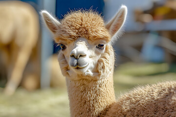 Obraz premium Alpaca in a mountain.