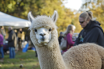 Obraz premium Alpaca day in a festival.
