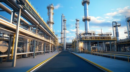 Industrial Complex Under a Blue Sky