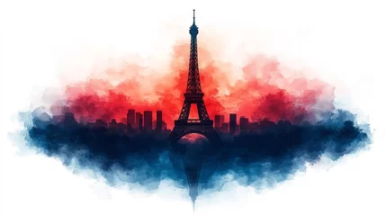 Eiffel Tower in Abstract Parisian Skyline Generative AI