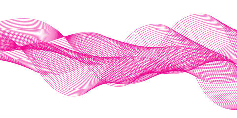 Abstract background with waves for banner. Web banner size. Abstract wave element for design. Element for design isolated on white and pink background.