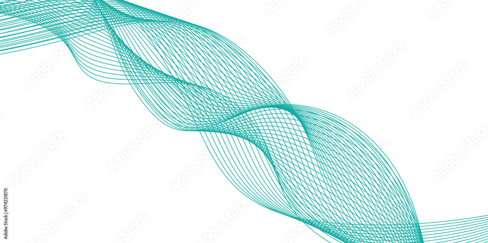 Poster abstract vector line wave graphics on white background. digital frequency track equalizer. stylized 