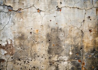 Rough, weathered concrete surface with subtle cracks, faded stains, and muted color tones, evoking a sense of