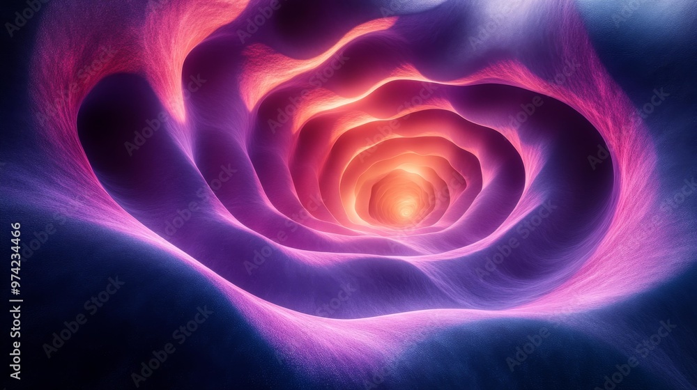 Wall mural abstract glowing spiral shape generative ai