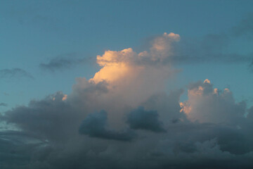 dramatic storm cloud at sunset
