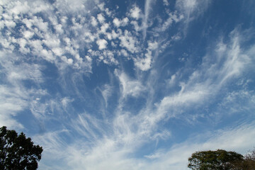 blue sky with abstract clouds