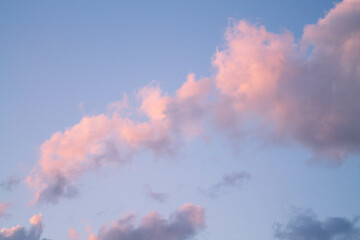 sky and pink clouds at sunset