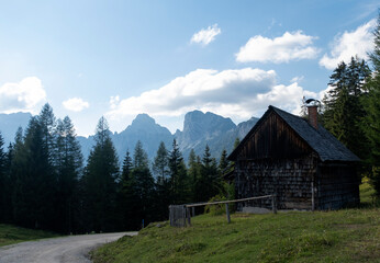 Ancient alpine hut, Austria.