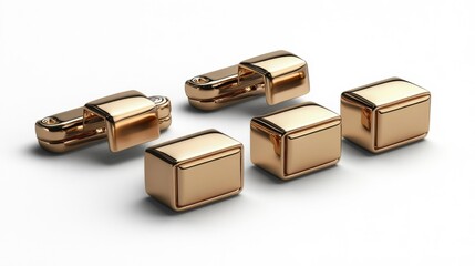 Elegant Gold Cufflinks Set Generative AI