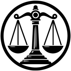 Silhouette of constitutional scales