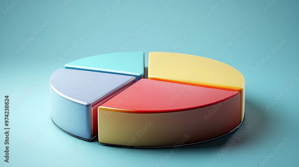 Aufkleber 3d pie chart of business expenditures with clear copy space for text