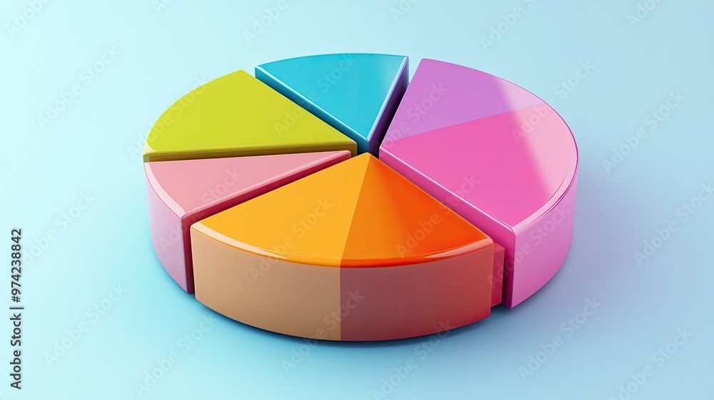 Poster 3d pie chart of business expenses with labeled categories and ample copy space