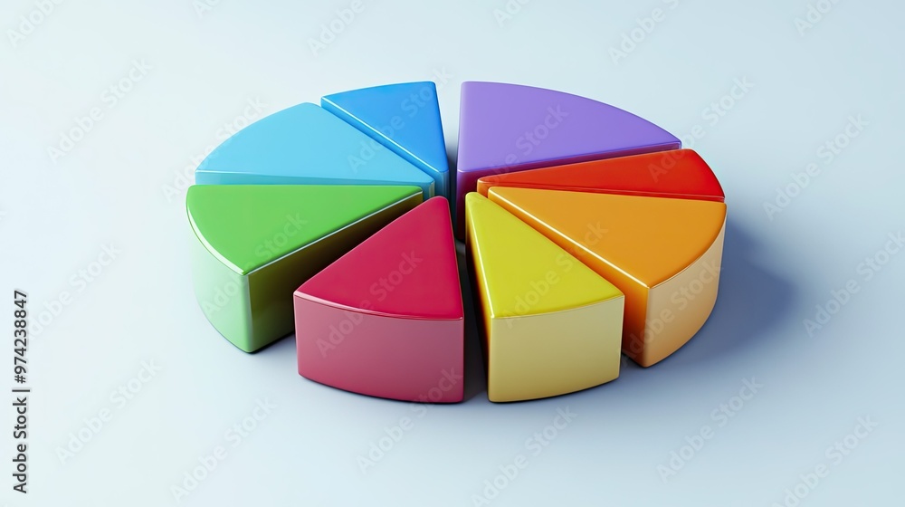 Poster 3d pie chart of business expenses with labeled categories and ample copy space