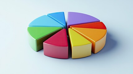Obraz premium 3D pie chart of business expenses with labeled categories and ample copy space