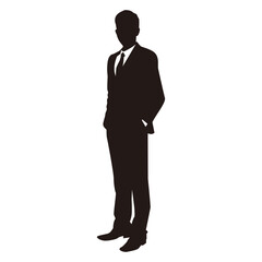 business man standing pose silhouette