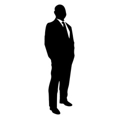 business man standing pose silhouette