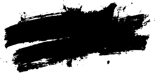 Black ink brush stroke vector background on a white background