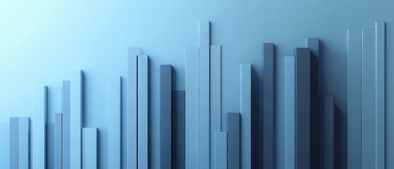 Obraz premium Background featuring a simple bar graph in light shades of blue and gray, subtly integrated into the design. 