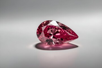 A beautiful teardrop-shaped pink diamond shimmering with light, symbolizing elegance and charm, perfect for luxurious jewelry collections.