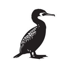 Stylish cormorant silhouette for creative and digital projects - Cormorant black vector
