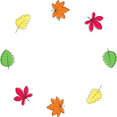 Cartoon autumn leaf frame border illustration