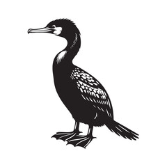 Captivating cormorant silhouette for various artistic uses - Cormorant black vector
