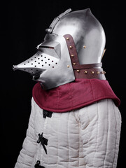 Medieval armor protection. Knight helm.