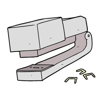 cartoon office stapler