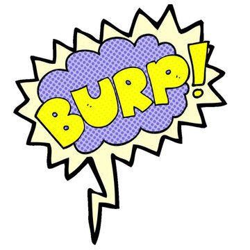 freehand drawn comic book speech bubble cartoon burp text