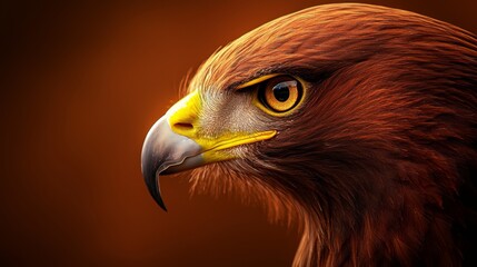 Naklejka premium yellow and brown beak against brown and orange background