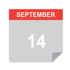 14 september calendar, september calendar vector illustration