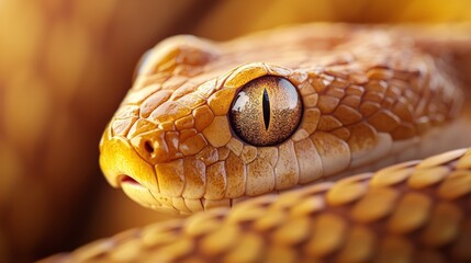 Fototapeta premium A tight shot of a snake's piercing eye, surrounded by background companions A banana sits prominently in the foreground