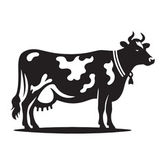 Captivating cow silhouette for versatile design uses - Cow illustration - minimallest cow vector

