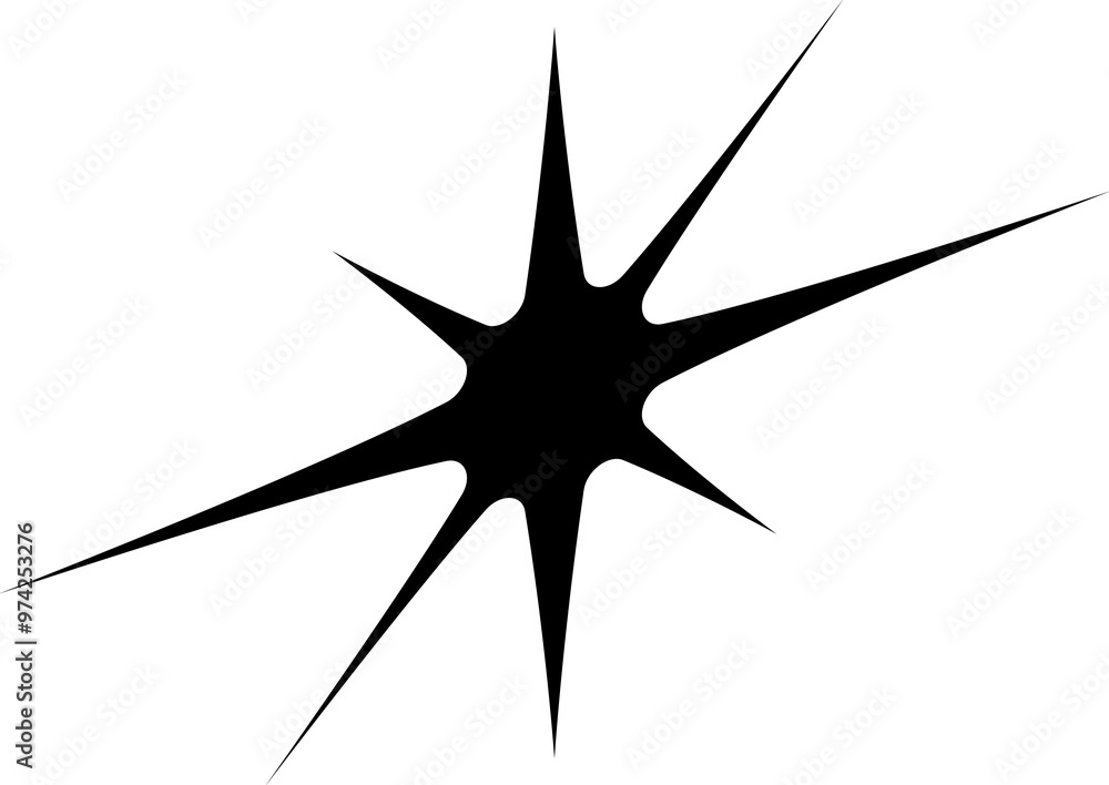 Poster retro y2k star and sparkle geometric element