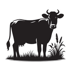 Captivating cow silhouette for innovative design projects - Cow black vector
