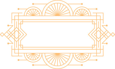Antique art deco line golden frame or underline
