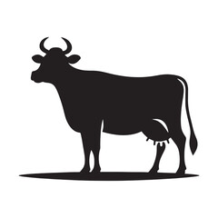 Creative cow silhouette for unique design purposes - Cow black vector
