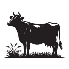 Unique cow silhouette for creative digital and print projects - Cow illustration - minimallest cow vector
