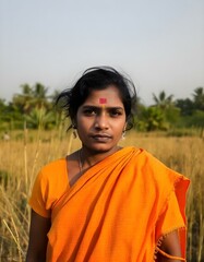 a Indian person is standing against a wall 