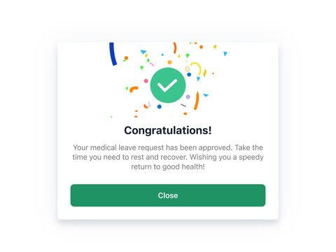 Success Alert Popup UI Component Design